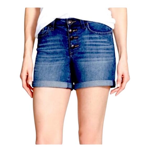 Jessica Simpson Button Fly 'Vintage Highwaisted Short' Denim Jean Shorts size 27 - Picture 1 of 12